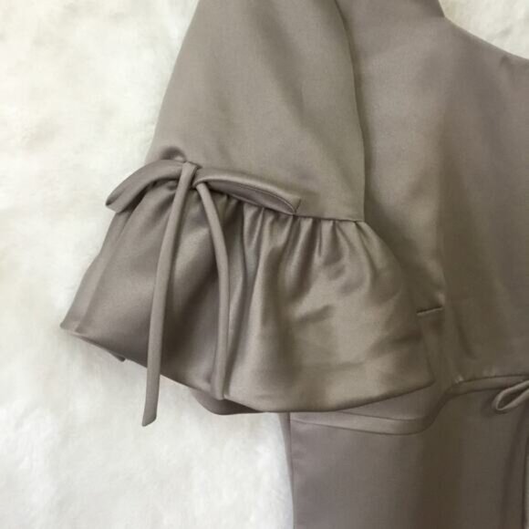 Tahari Gray Ruffled Short Sleeve Dress - Picture 2 of 7